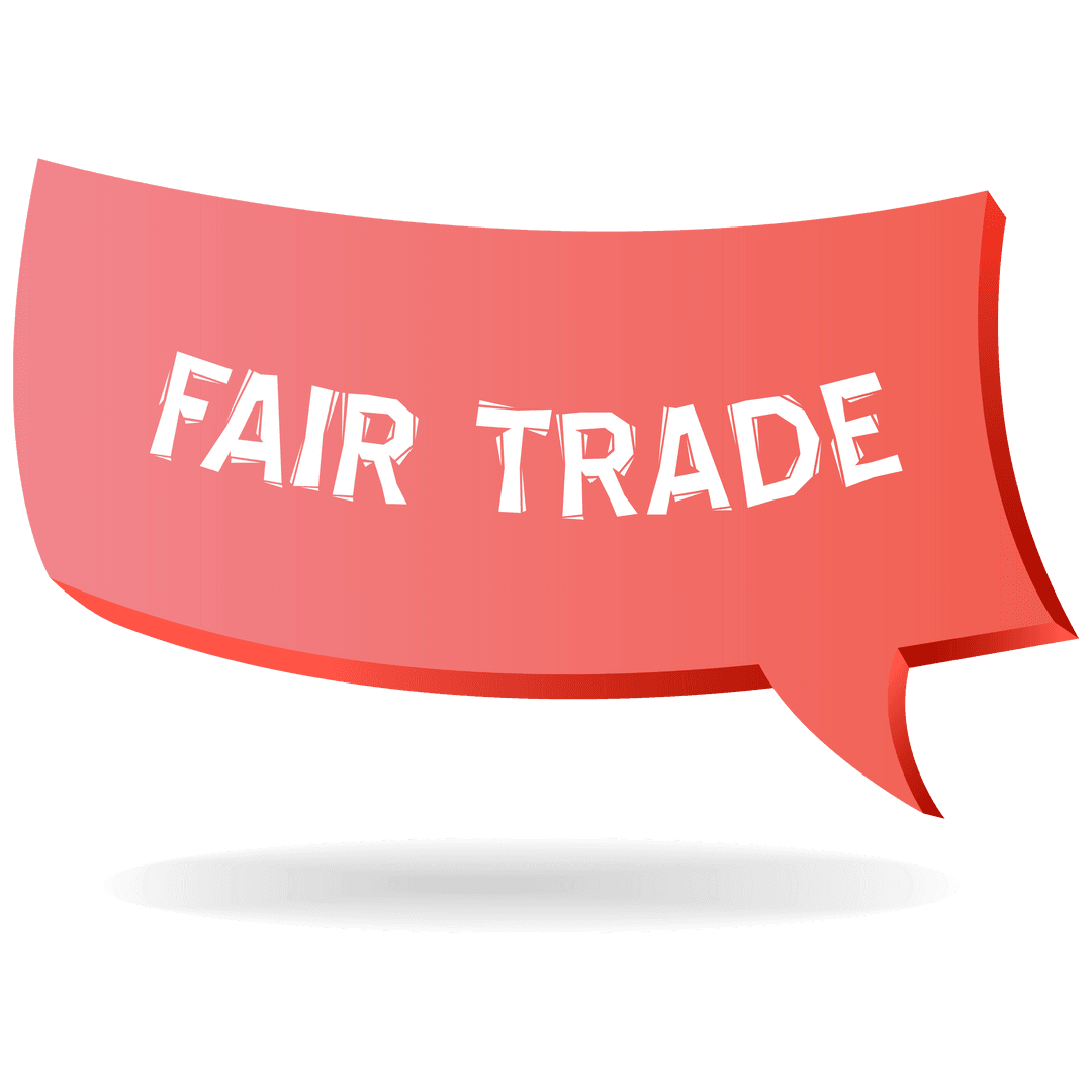 Transparent Speech Bubble Featuring Fair Trade Message