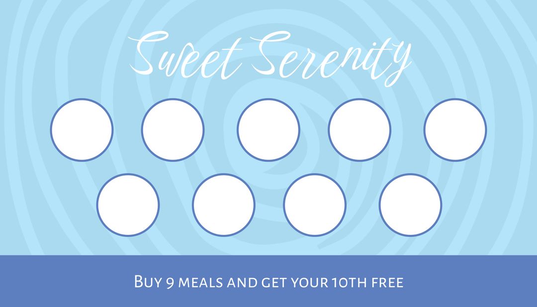 Blue Waves Loyalty Card Design for Cafes and Restaurants - Download Free Stock Templates Pikwizard.com