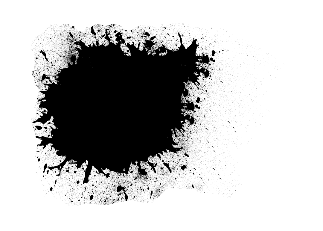 Black Ink Stain on Transparent Background for Creative Designs