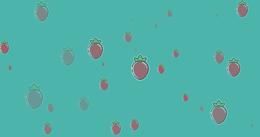 Playful Strawberry Pattern on Blue Background