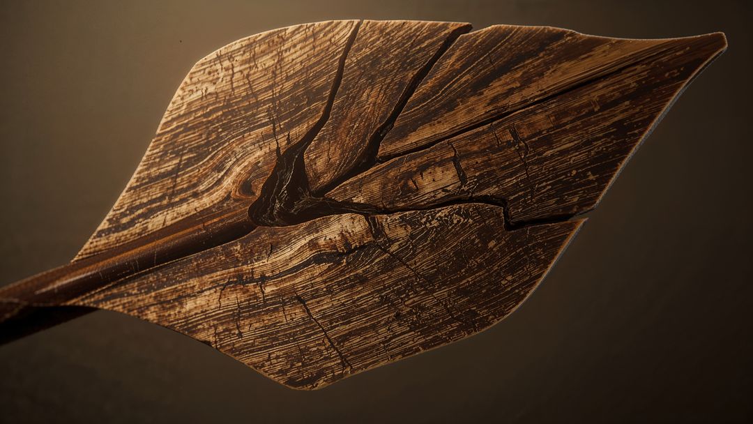 Intricately Carved Wooden Feather Sculpture