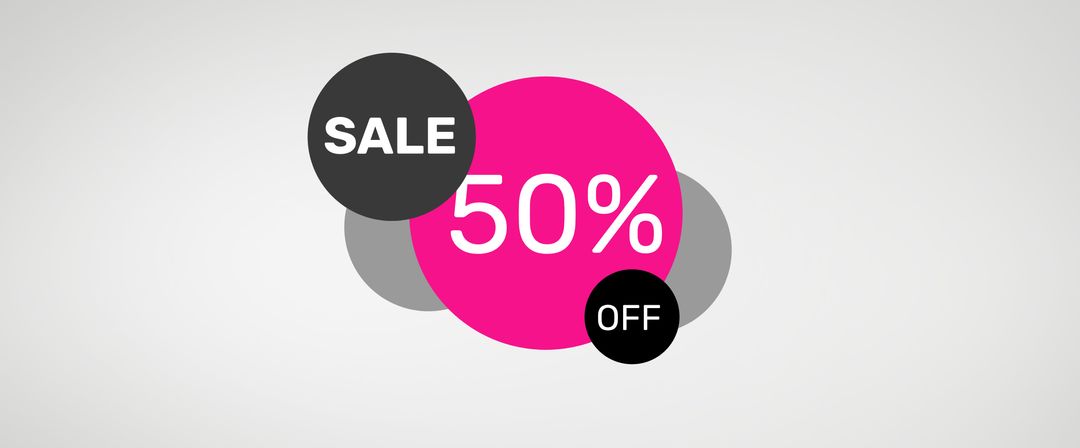 Pink and Black Bold 50% Off Sale Advertisement