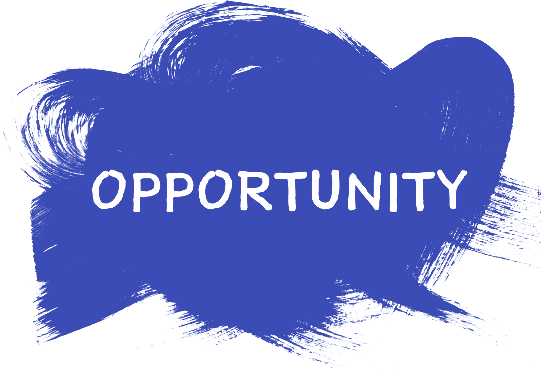 Transparent Blue Brush Stroke with Opportunity Text