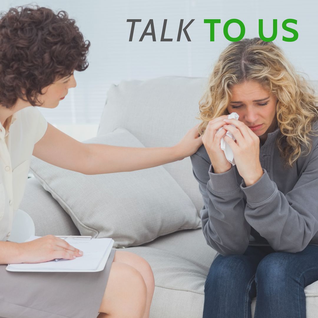 Caucasian Woman Receiving Emotional Support from Counselor