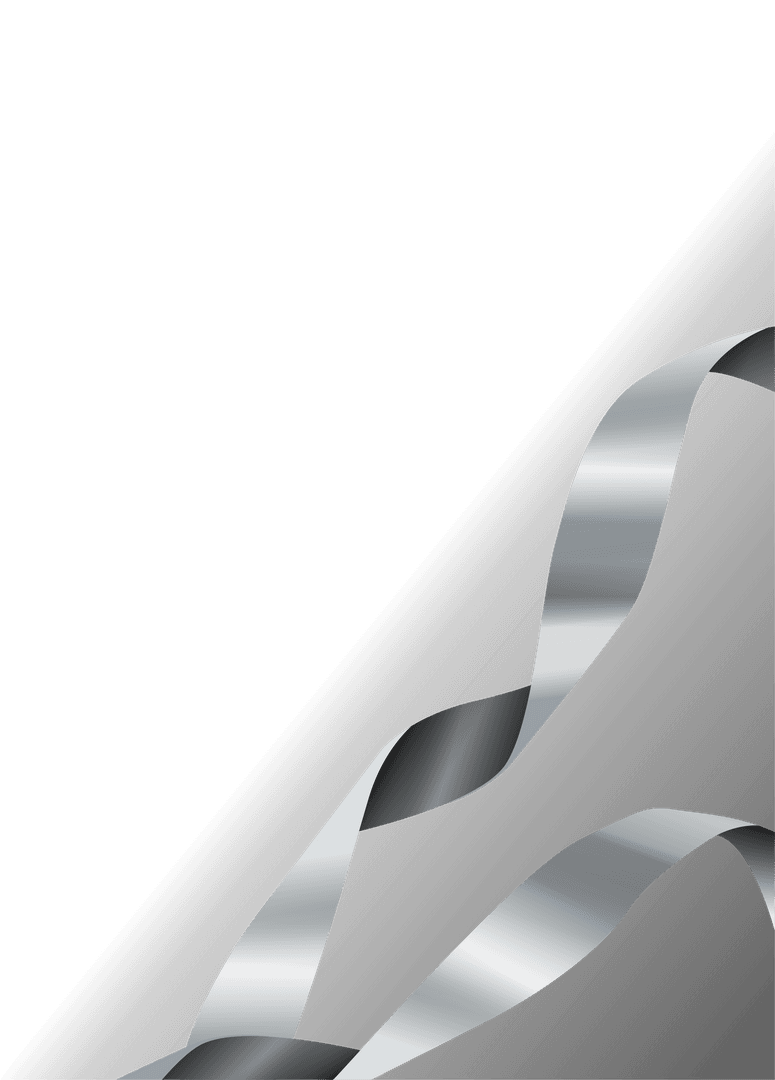 Abstract Metallic Silver Ribbons on Transparent Background