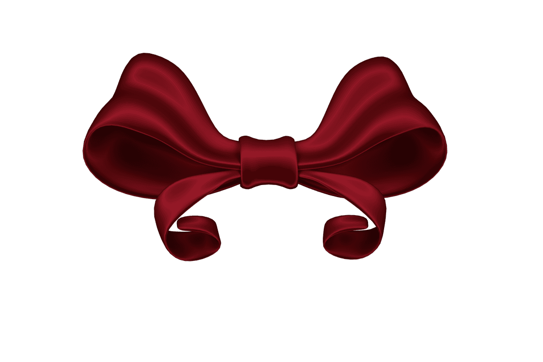 Red Ribbon Bow Illustration on Transparent Background