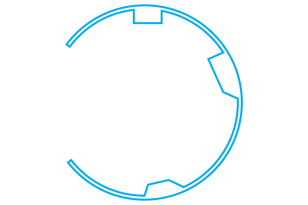 Blue Circle Design with Openings on Transparent Background