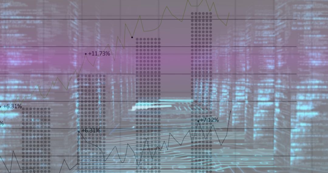 Financial Data with Digital Graph Overlay