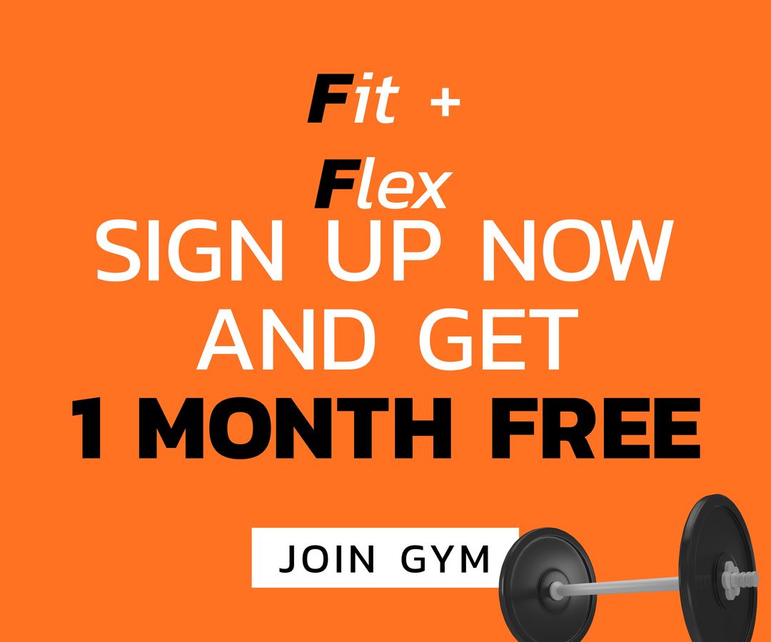 Colorful Gym Promotion with One-Month Free Offer