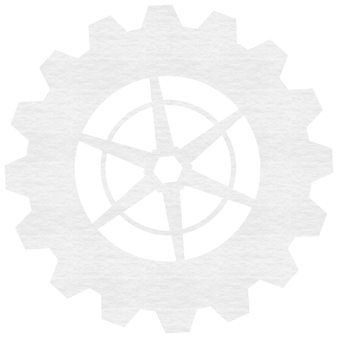 Transparent Gear Wheel with Interconnected Cogs Icon