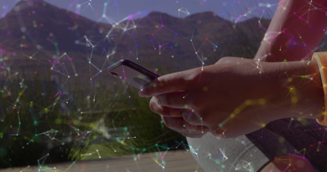 Modern Connectivity Concept with Smartphone over Tech Network