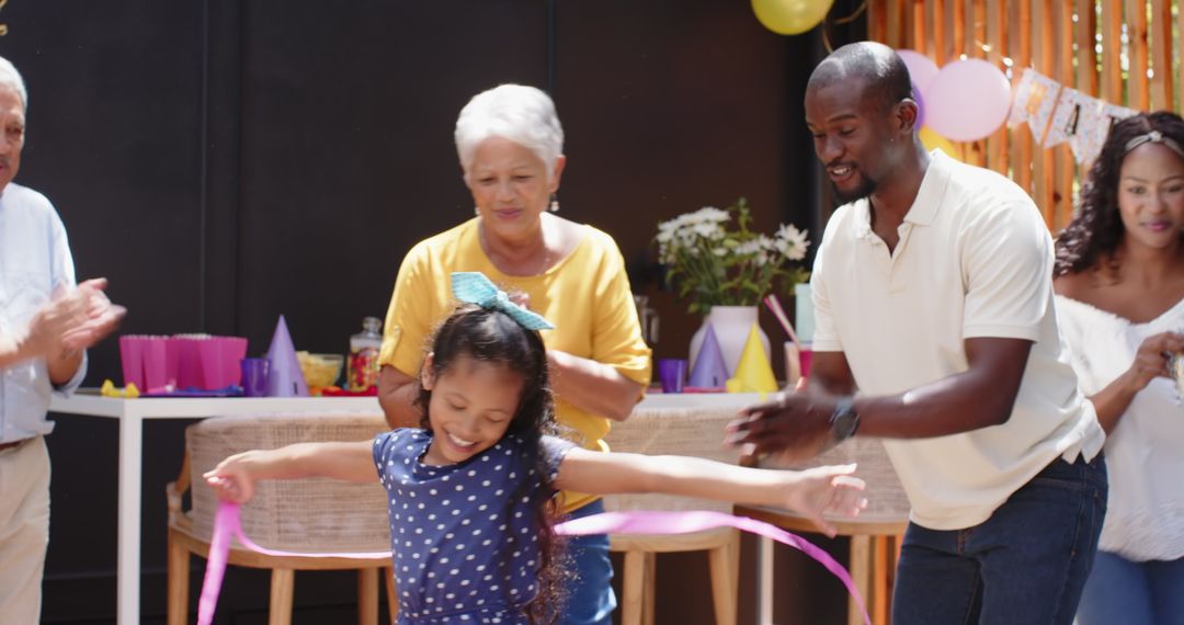 Joyful Birthday Celebration with Granddaughter Hula Hooping