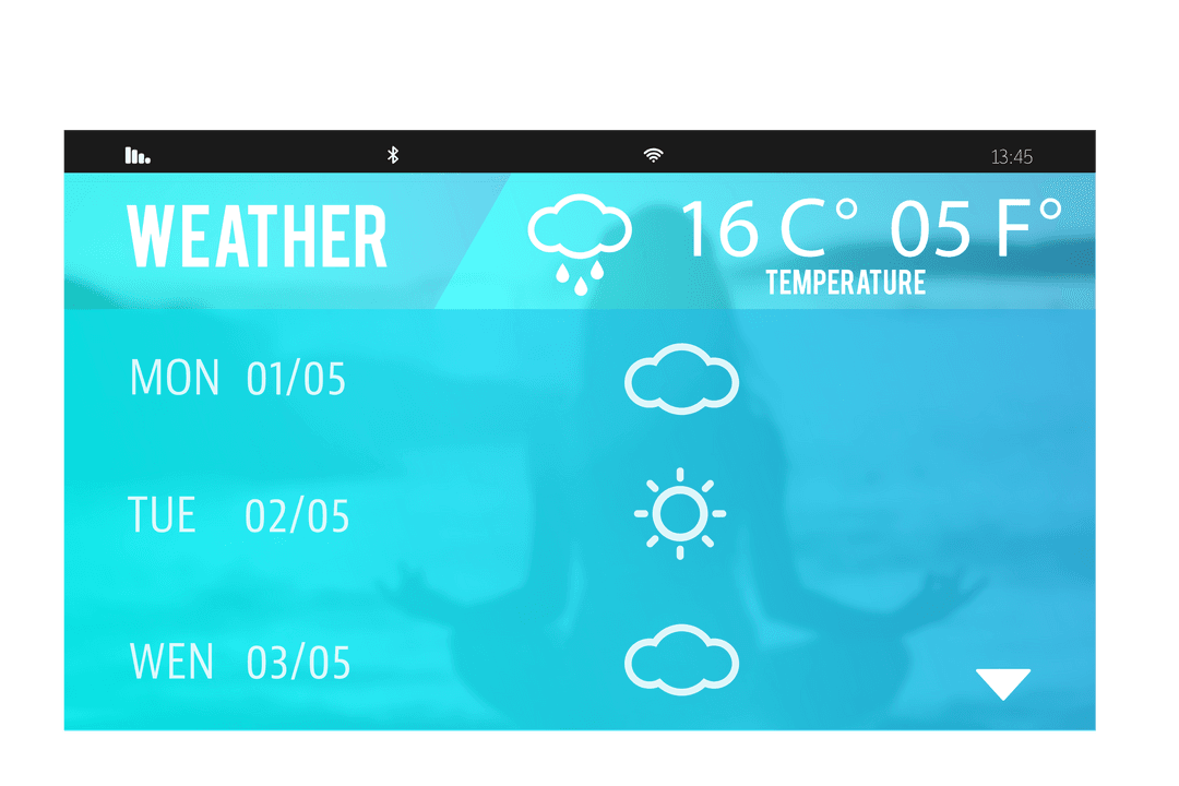 Transparent Weather App Display with Forecast Symbols - Download Free Stock Images Pikwizard.com