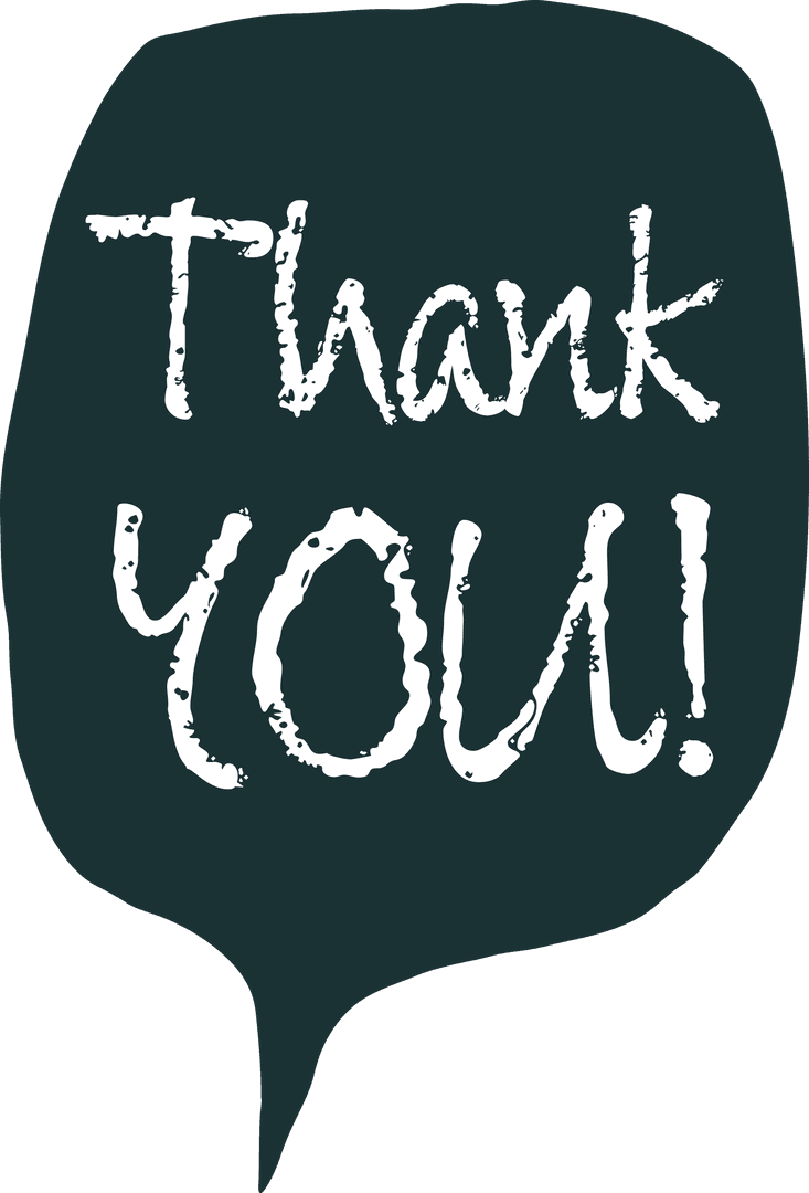 Transparent Speech Bubble with Thank You Text Vector