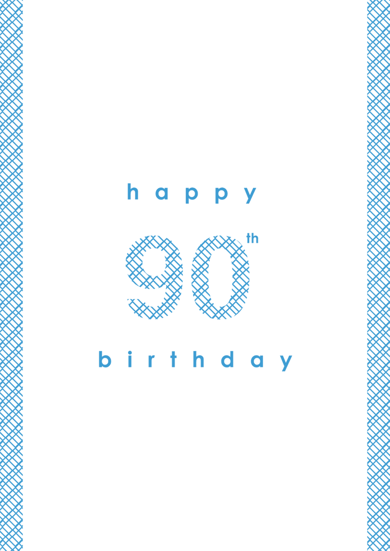 Transparent 90th Birthday Celebration Text Design