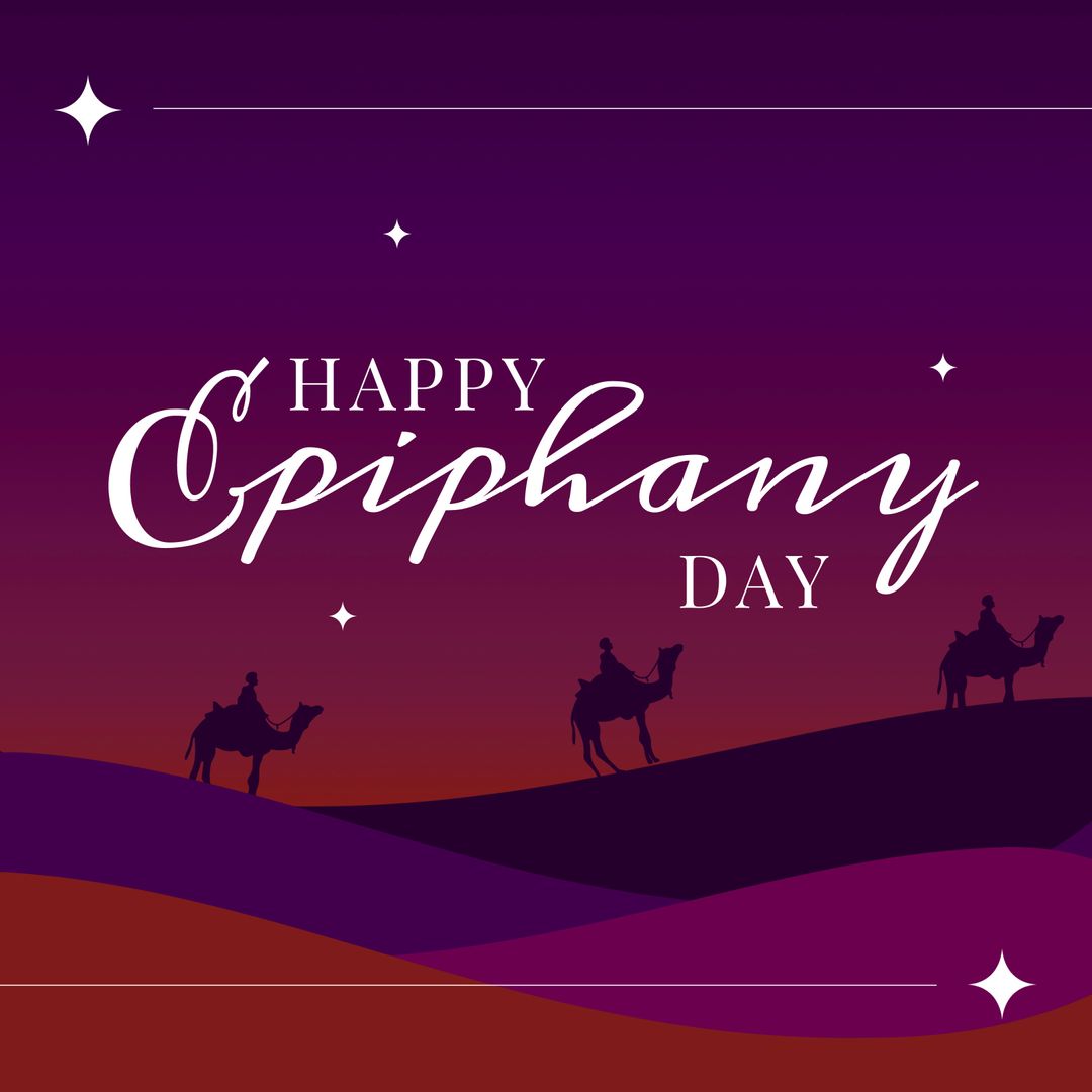Elegant Epiphany Day Celebration with Three Magi Silhouettes
