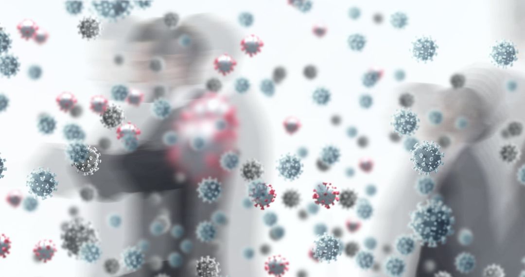 Abstract Representation of COVID-19 Over Busy Office Environment