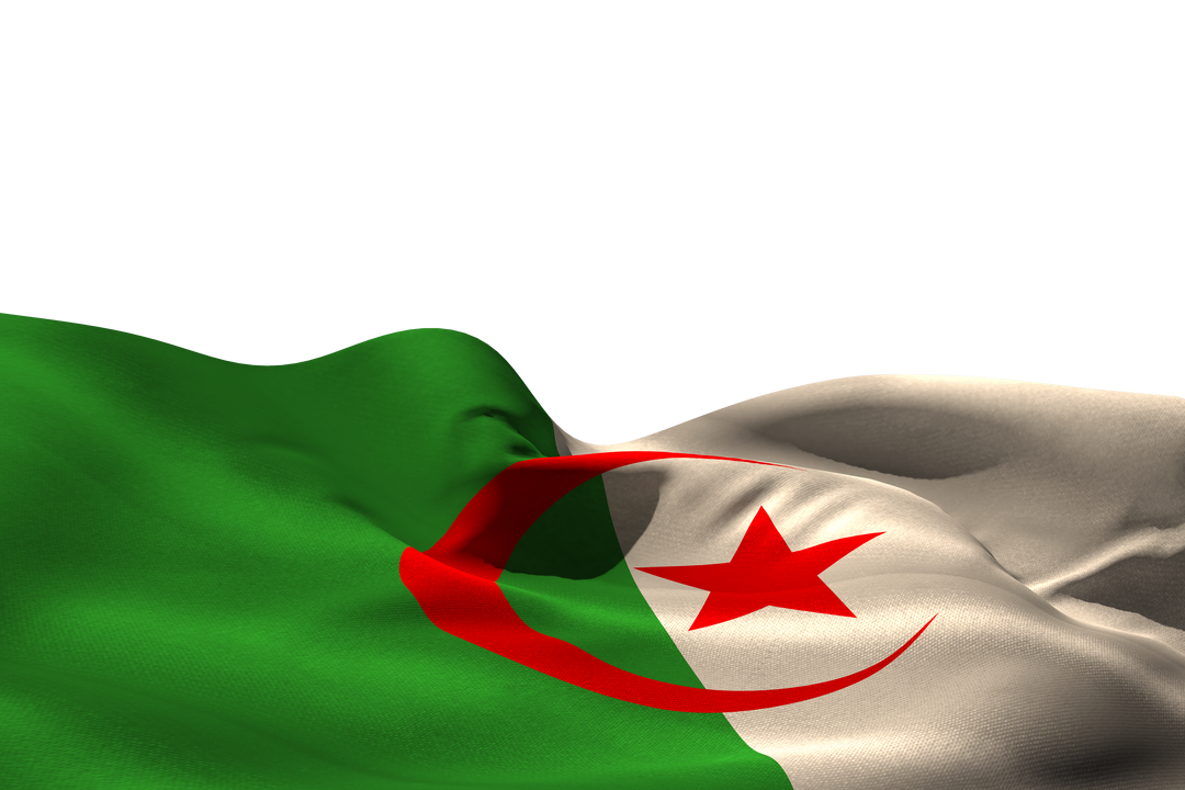 Algeria Flag Waving on Transparent Background Vector Illustration - Download Free Stock Images Pikwizard.com