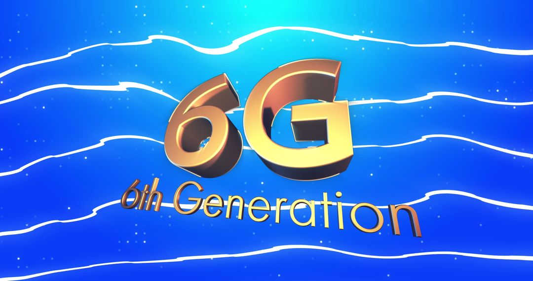 Digital 6G Generation Over Blue Background Concept