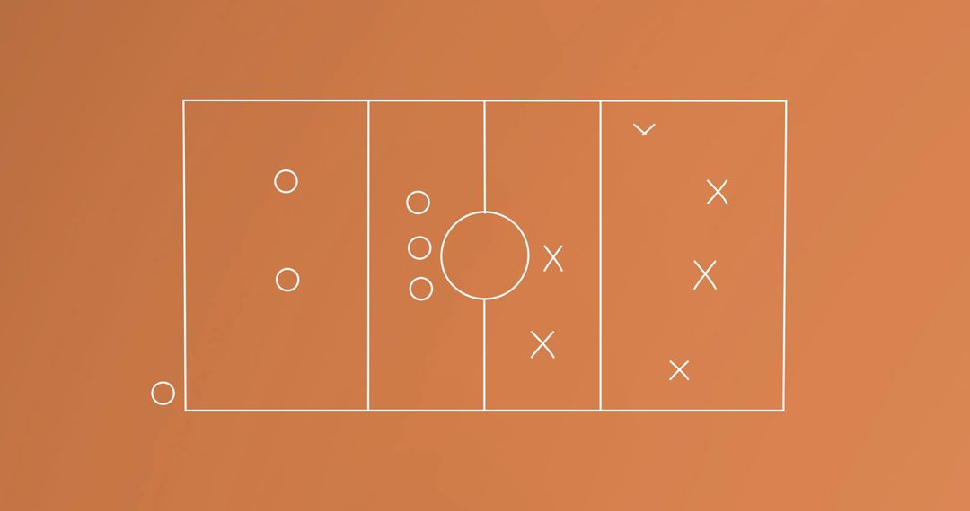 Abstract Sports Game Plan Blueprint on Orange Background