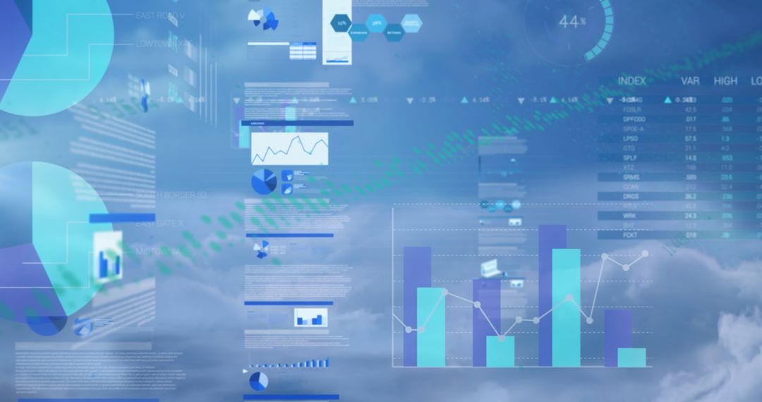 Business Analytics Dashboard with Charts and Metrics in Sky