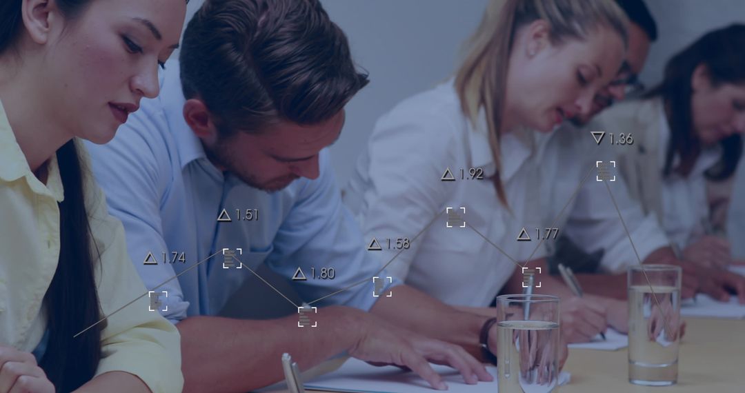 Focused Professionals Analyzing Data in Formal Setting