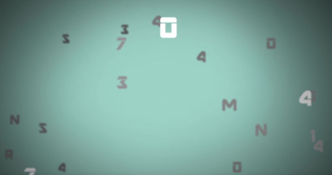 Floating Numbers and Letters on Green Background for Education Theme