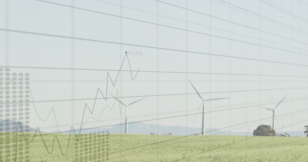 Overlay of Wind Turbines with Growth Graph Symbolizing Renewable Progress