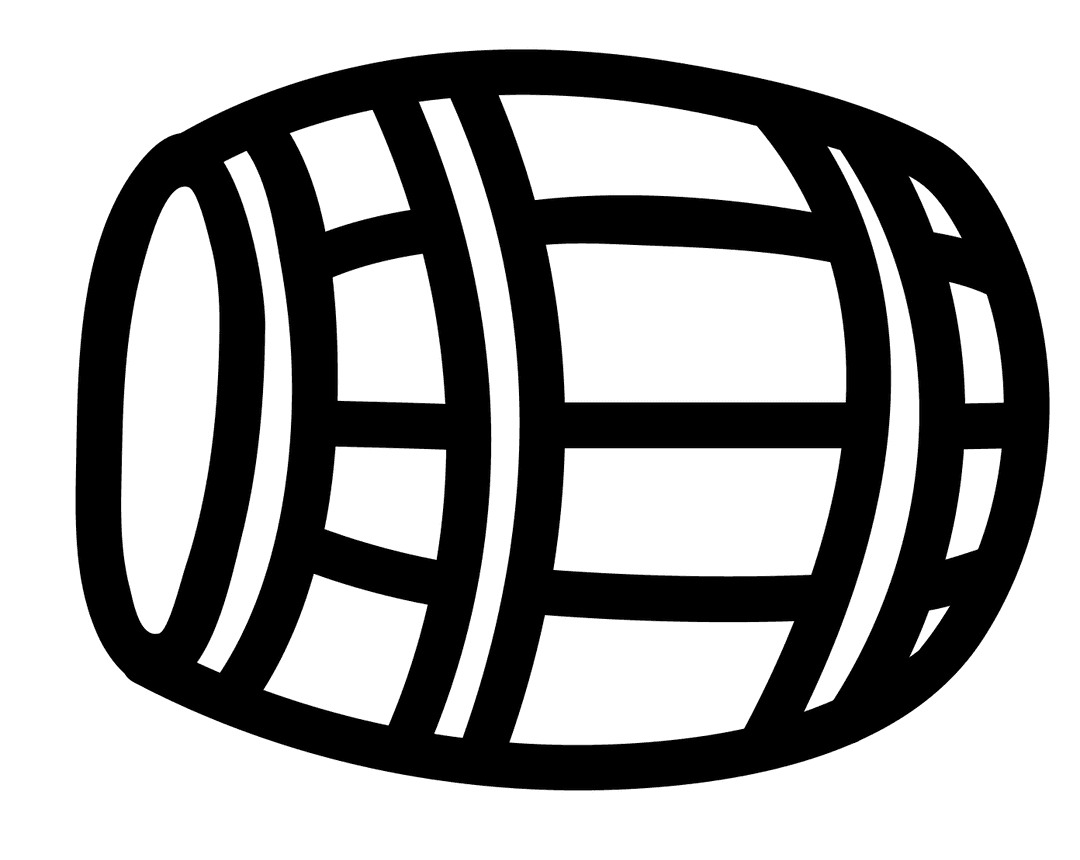 Black Barrel on Transparent Background Beer Storage Illustration