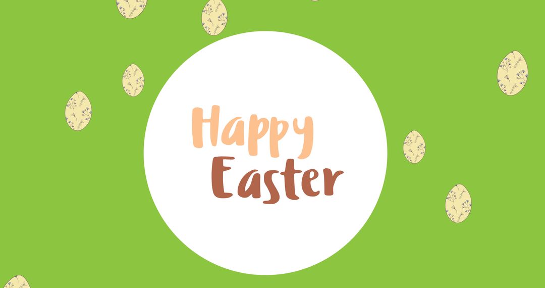 Happy Easter Celebratory Design with Eggs on Green