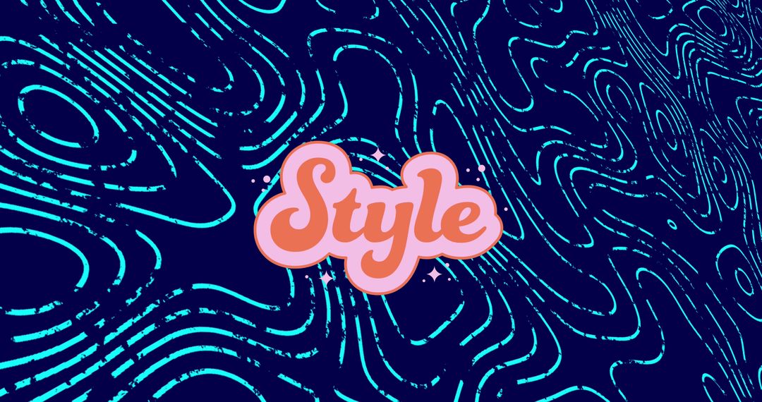 Retro Futuristic Style Text Overlay on Graphic Background