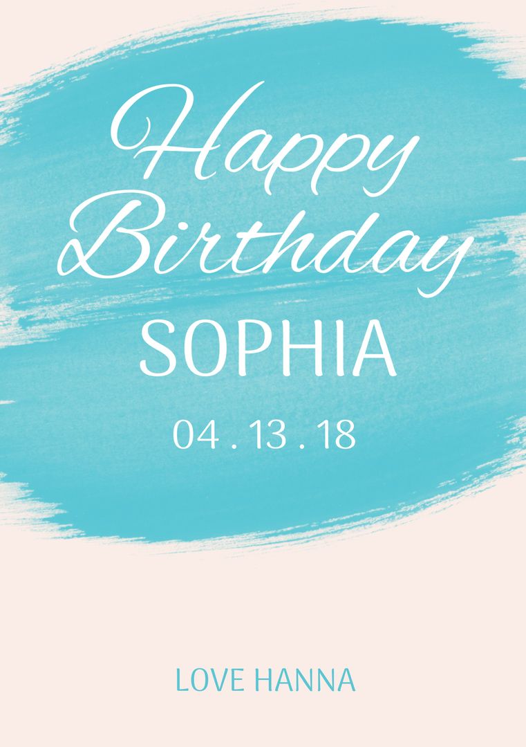 Elegant Blue Birthday Invitation with Customizable Text - Download Free Stock Templates Pikwizard.com