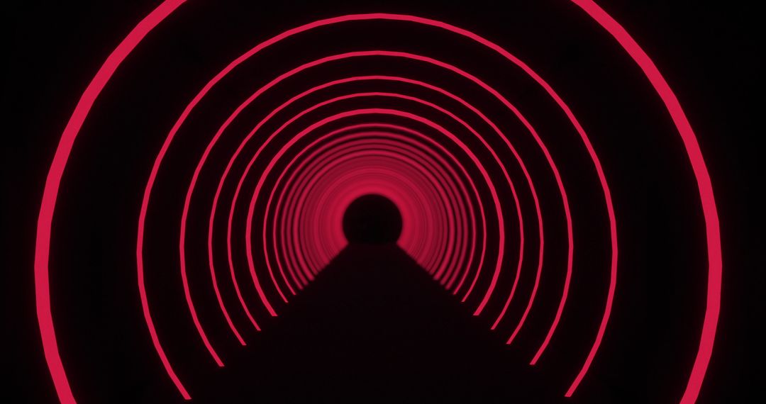 Futuristic Neon Tunnel with Pulsating Blue Arcs