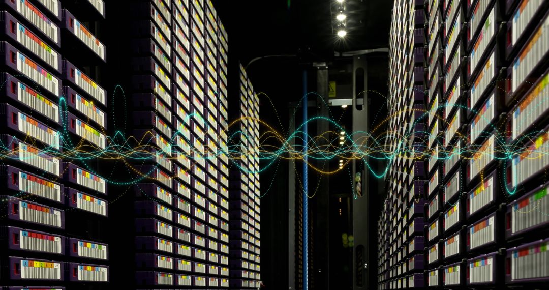 multicolored digital graphs over data server racks networking concept - Free Images, Stock Photos and Pictures on Pikwizard.com