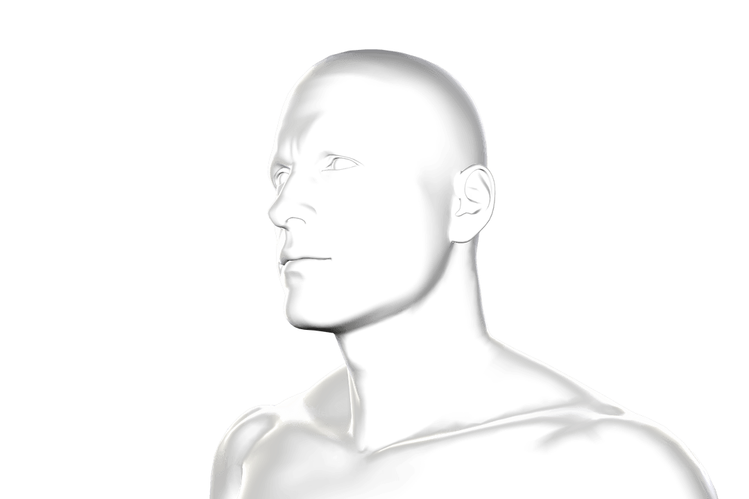 Transparent Silhouette of Man on Isolated Background