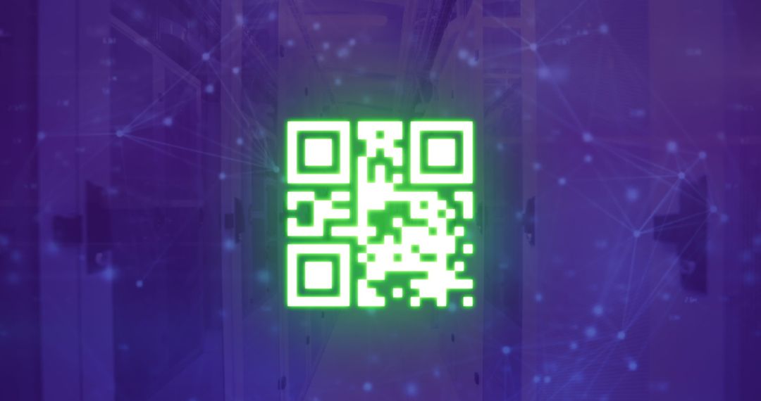 QR Code and Digital Connections in Server Room