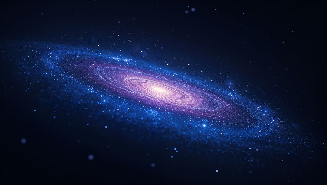 Spiral Galaxy with Brilliant Core and Swirling Arms in Deep Space