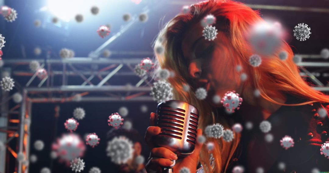 Singer Performing with Virus Particles Concept Art