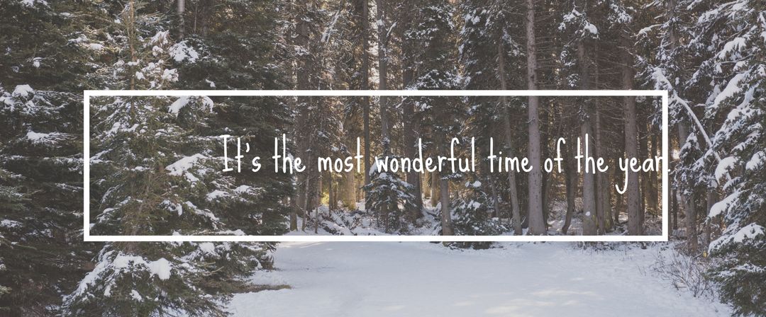 Snowy Forest Landscape with Winter Quote - Download Free Stock Templates Pikwizard.com