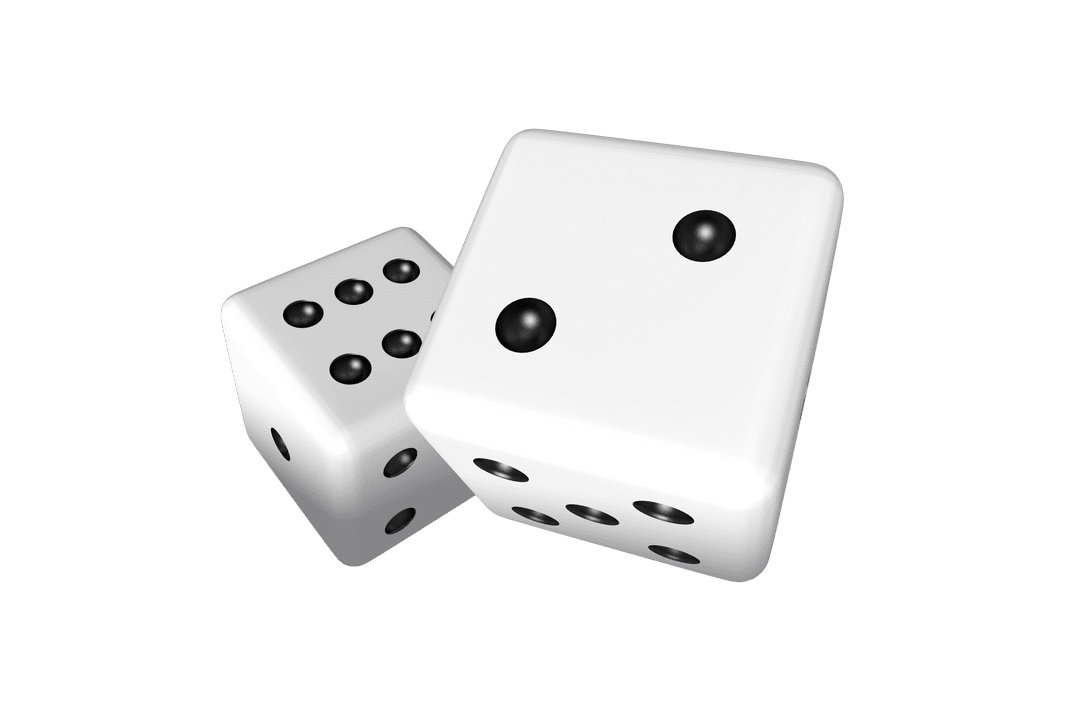 Transparent 3D Dice with Number Five and Two Displayed - Download Free Stock Images Pikwizard.com