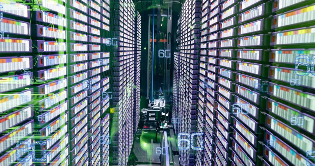 Futuristic Data Center with 6G Technology Visuality
