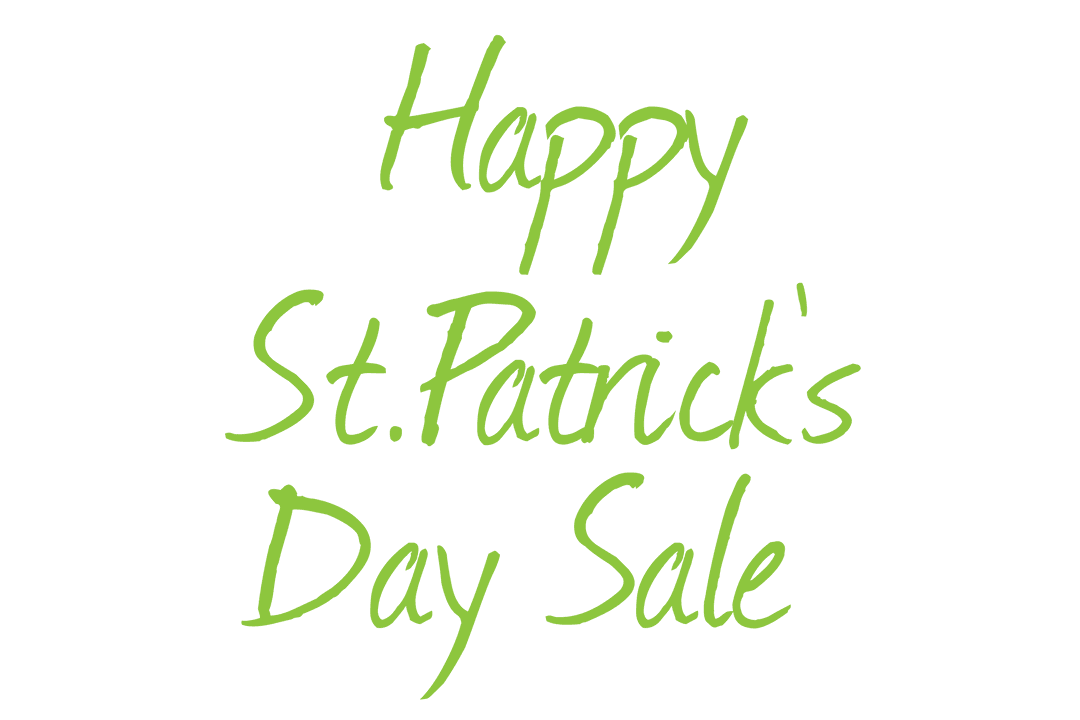 Happy St. Patrick's Day Sale Text Illustration on Transparent Background