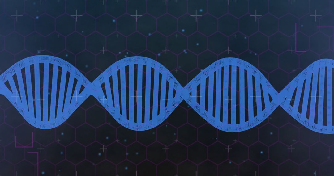 Digital DNA and Hexagonal Grid in Futuristic Biotechnology Concept