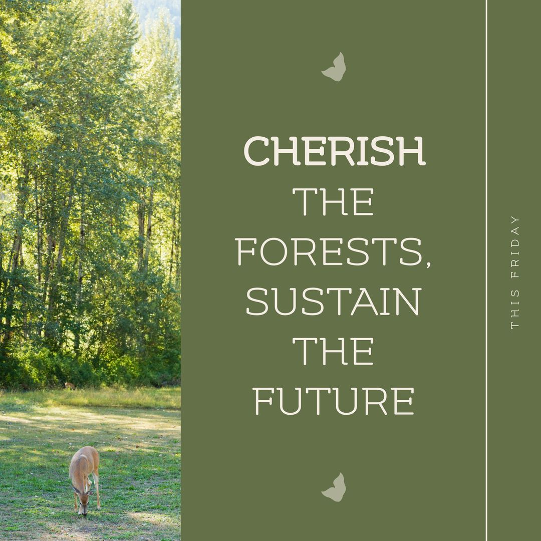 Cherish the Forests, Sustain the Future with Deer Grazing in Woods - Download Free Stock Templates Pikwizard.com