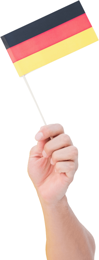 Hand Holding Transparent German Flag with Pride
