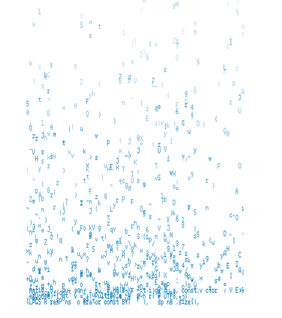 Falling Blue Data Letters on Transparent Background