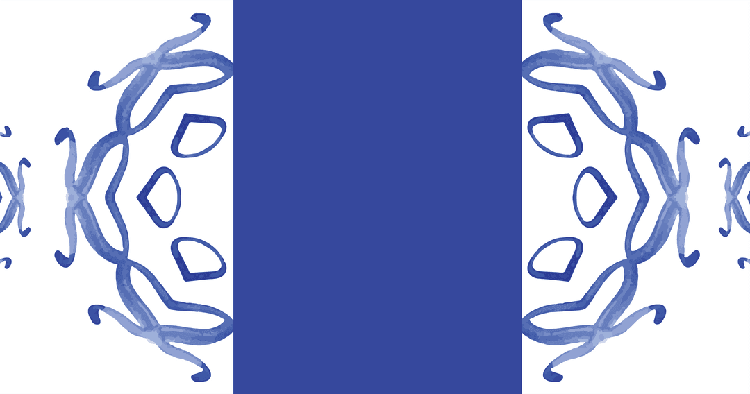 Decorative Blue Pattern on Transparent Background for Design Projects