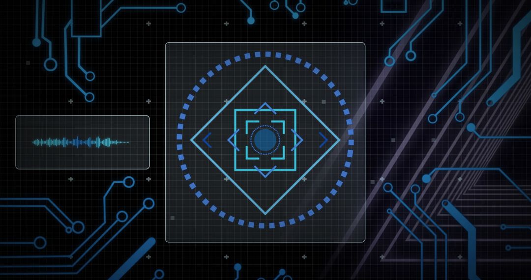 digital interface with circuit network and data visualization - Free Images, Stock Photos and Pictures on Pikwizard.com