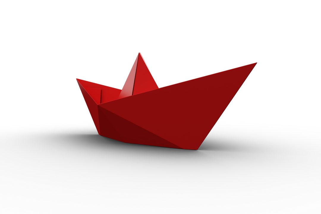 Red Paper Boat Illustration on Transparent Background - Download Free Stock Images Pikwizard.com