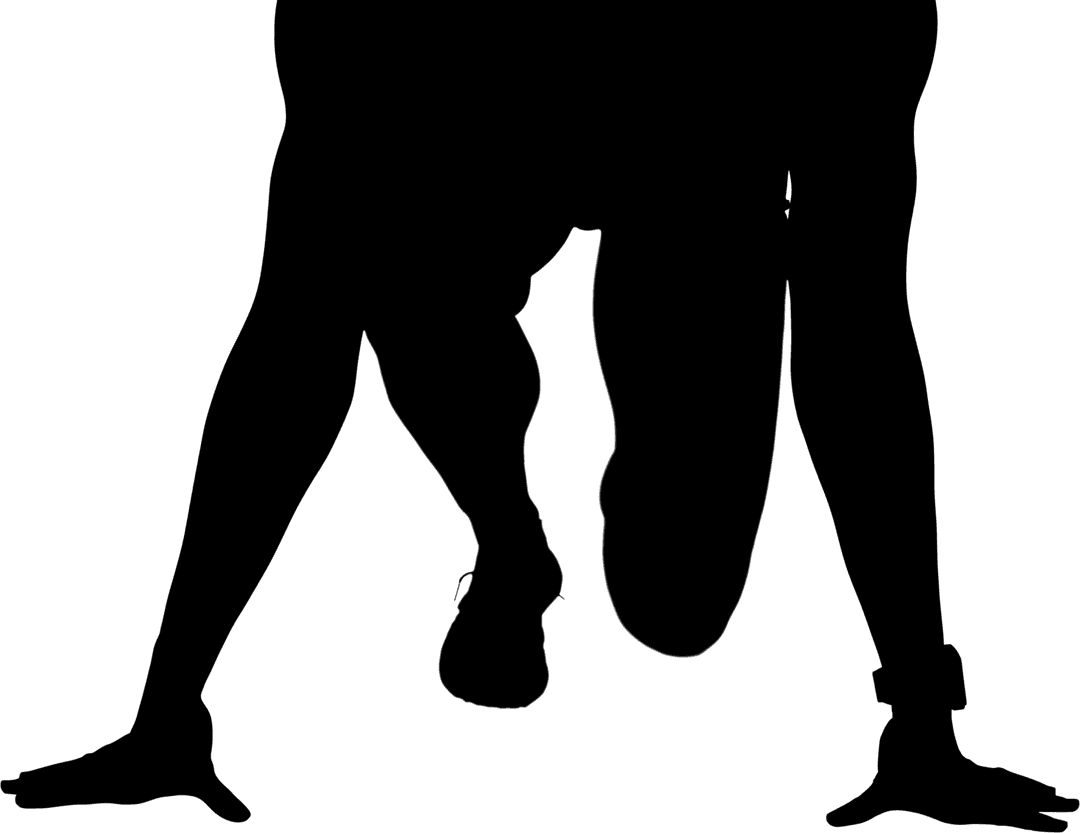 Vector Silhouette of Male Runner on Transparent Background